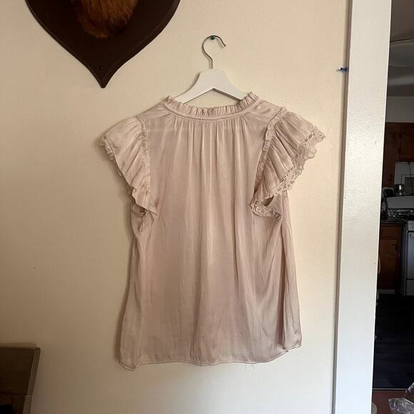 Pookie & Sebastian Silky Cream Top Women’s M Lace Layering Edwardian Regal - Picture 3 of 8